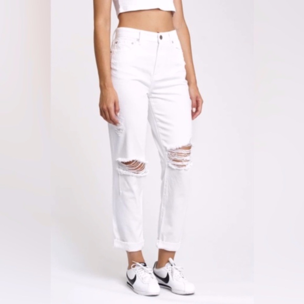 Revolve PistolaPresley High Rise Vintage '90s Roller Girlfriend Jean White  28